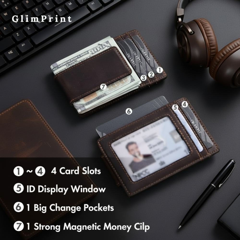 GlimPrint Ultra-Thin Vintage Wallet