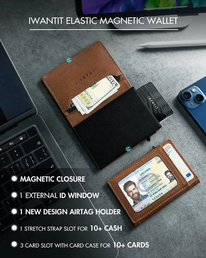 GLIMPRINT Genuine Leather Wallet with RFID-blocking & AirTag Slot