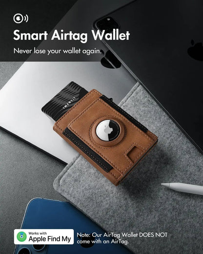 GLIMPRINT Genuine Leather Wallet with RFID-blocking & AirTag Slot
