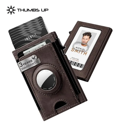 GLIMPRINT Genuine Leather Wallet with RFID-blocking & AirTag Slot