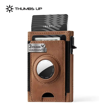 GLIMPRINT Genuine Leather Wallet with RFID-blocking & AirTag Slot
