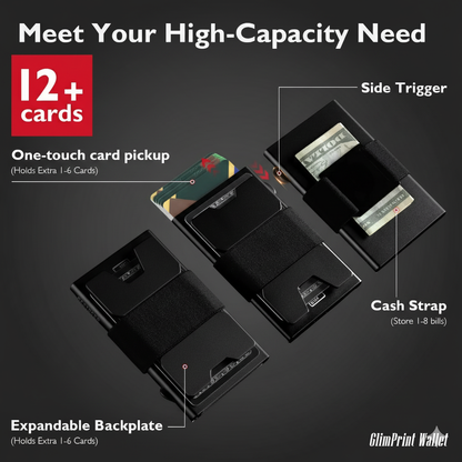 GLIMPRINT Aluminum Wallet - RFID Blocking 12+ Cards Holder