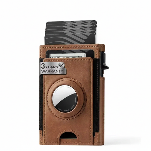 GLIMPRINT Genuine Leather Wallet with RFID-blocking & AirTag Slot